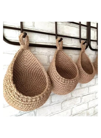 Buy Wall Hanging Basket Jute Onion Basket Hanging for Pantry Teardrop Potato Garlic Onion Storage Boho Wall Baskets for Kitchen Bohemian Handwoven Wall Mount Fruit or Veggie Basket Decoration in UAE