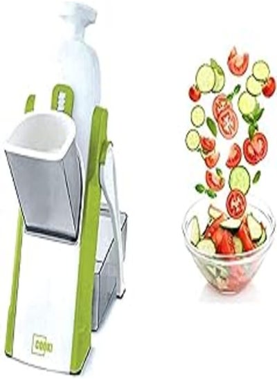 اشتري Vegetable Slicer, Manual Kitchen Veg Chopper Stainless Steel Blade for Julienne, Cubes, Fried Potato Carrot, Cucumber (multicolor) في مصر