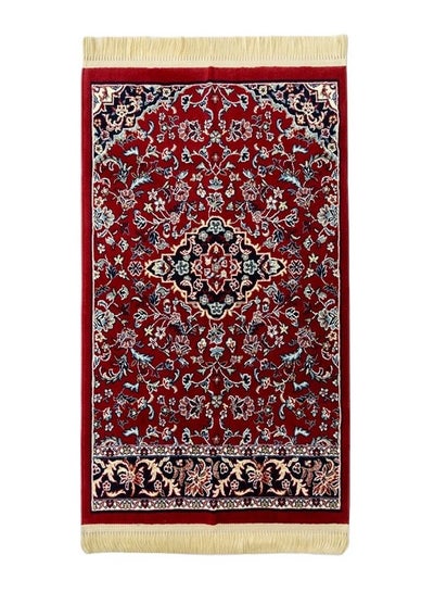 اشتري سجادة صلاة حمراء من Haram Carpets - 110x70x0.8 سم، سجادة صلاة إسلامية مضادة للانزلاق في السعودية