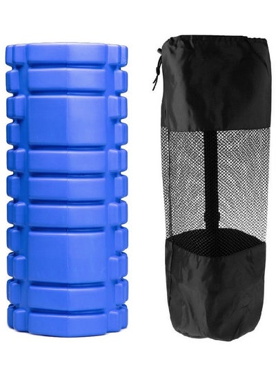 Buy Yoga Foam Roller for Deep Tissue Massage Muscle with Carry Bag, Blue in Egypt