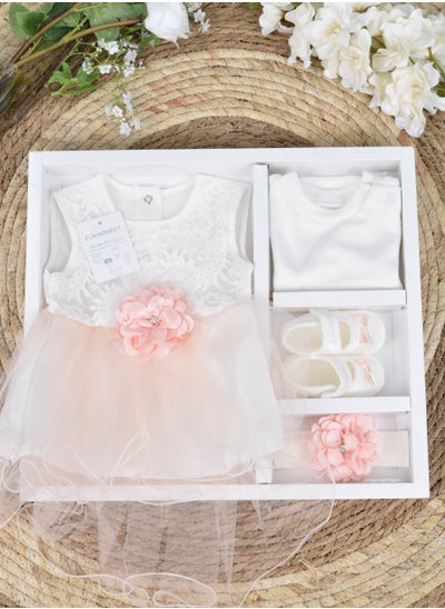 Buy Newborn Dress with Gift Box 4 Pieces in Saudi Arabia