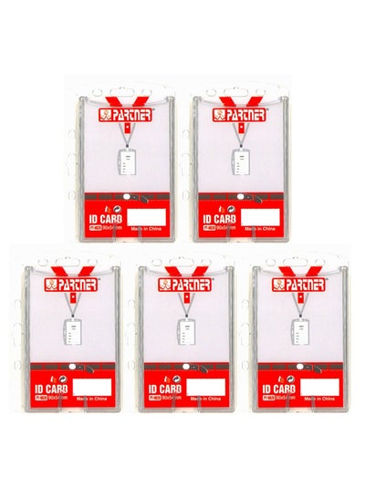 Buy 5-Piece Double Sided ID Card Holder With Vertical and Horizontal Orientation in UAE