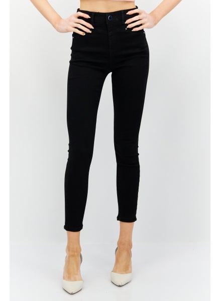 اشتري Women Regular Fit Solid Stretchable Denim Jeans, Black في الامارات