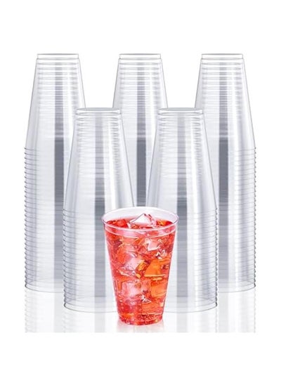 Buy 200 Pack 14 oz Clear Plastic Cups - Large Disposable Party Cup for Wedding, Thanksgiving, ,  - Heavy Duty Hard Plastic Cup in Saudi Arabia