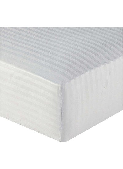 Buy HOTEL COLLECTION Stripe LIGHT GREY Double Fitted Sheet 150x200 cm with 2 Pillow Cases in UAE