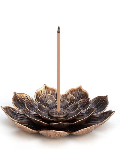 Buy Incense Burner Bowl, Ceramic Handicraft Holder for Sticks, Coil Lotus Ash Catcher Tray Gray, Home Fragrance Accessories in UAE