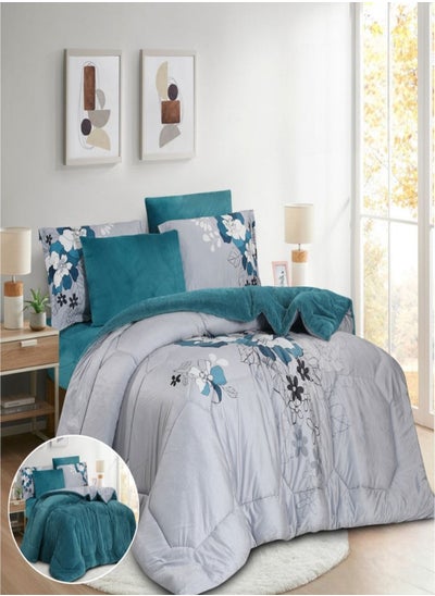 Buy Winter Duvet Set With Two Sides Made Of Sturdy And Soft Fabric With Heavy Filling 4 Pieces Single Size in Saudi Arabia