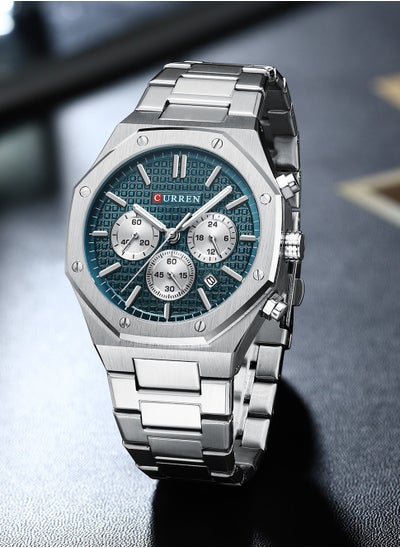 Buy Watches for Men Waterproof Chronograph Stainless Steel Wrist Watch 8440 in Saudi Arabia