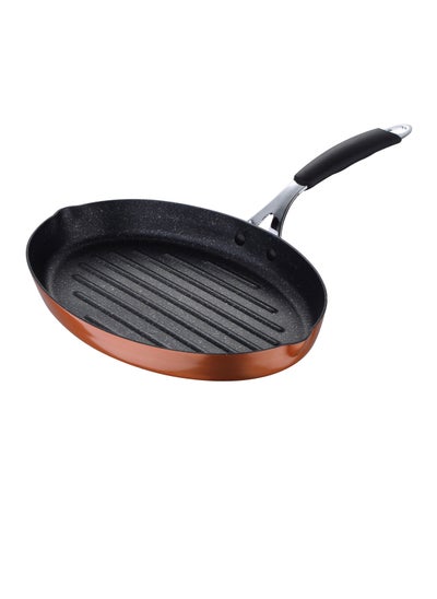 Buy COOK & CHEF FORGED ALUMINUIM FISH PAN WITH INDUCTION BOTTOM 32X21.8X4 CM in UAE