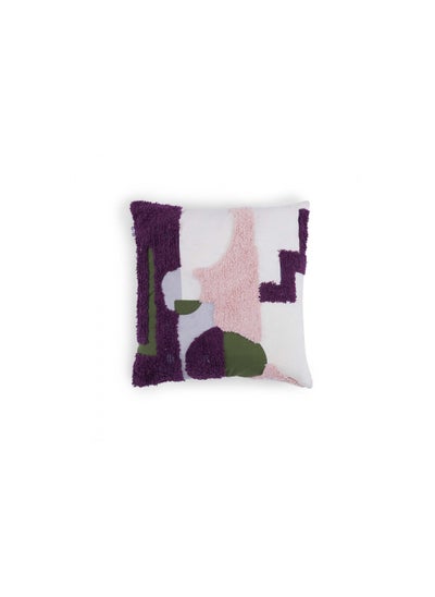 Buy Myles Tufted Filled Cushion 45x45cm - Purple in UAE