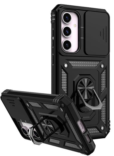 Buy Samsung Galaxy S23 FE Case, Slide Camera Cover, Built-in 360° Rotate Ring Kickstand, Military Grade Shockproof Test, Heavy Duty Shockproof Protective Case for Samsung Galaxy S23 FE 5G (Black) in UAE