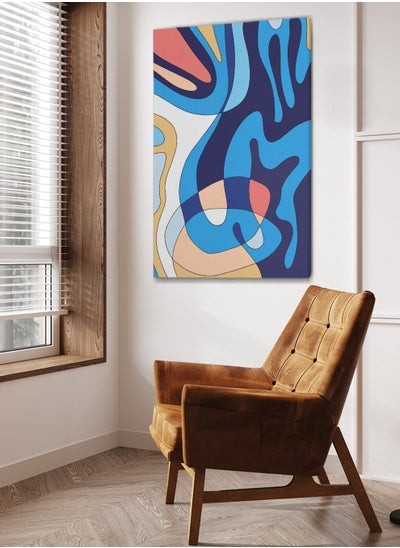 Buy Framed Canvas Wall Art Stretched Over Wooden Frame with Abstract Painting in Saudi Arabia