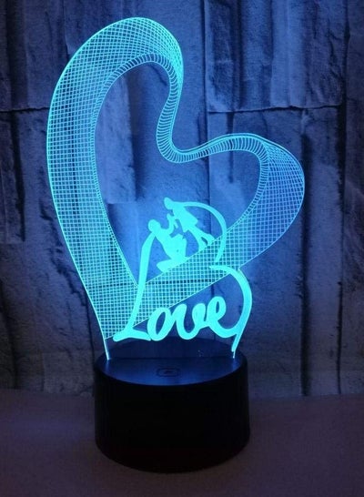Buy Love LOVE 3D LED colorful gradient Multicolor Night Light Valentine's Day creative gift atmosphere with sleeping small table lamp in UAE