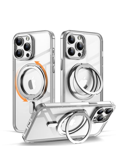 Buy for iPhone 13 Pro Max Phone Case with 360° Rotatable Magnetic Ring Stand,Compatible with Magsafe, Protection,Shockproof iPhone 13 Pro Max Case 6.7" for Women Men, Clear in Saudi Arabia