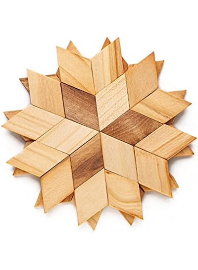 Buy Wooden Trivet for Hot Dishes Pots Pans Kitchen Tool Dining Table Decor Perfect Kitchen Gifts Heat Resistant pad Teapot Trivet Heat Resistant Wood Trivet mat Wood trivets Kitchen Farmhouse Mat for hot in Saudi Arabia