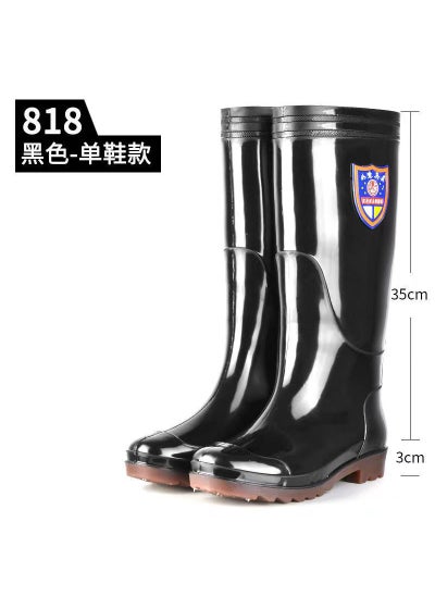 Buy Thickened Sole Mens Waterproof Rain BootsGenuine beef tendon bottom high barrel thickened cotton-free sleeve Genuine beef tendon bottom high barrel thickened cotton-free sleeve in UAE