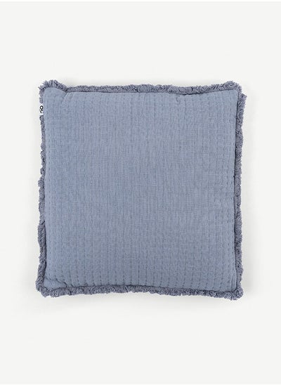 اشتري Davey Cushion With Fringes Pastel Blue في الامارات