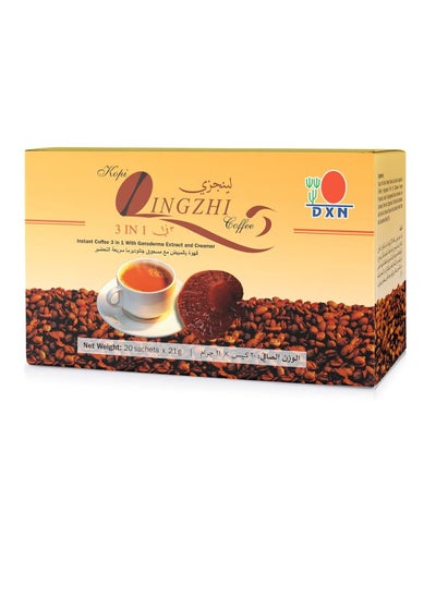 Buy Lingzhi coffee Instant coffee 3 in 1 with ganoderma extract and creamer 20 sachets weighing 21 grams in Saudi Arabia