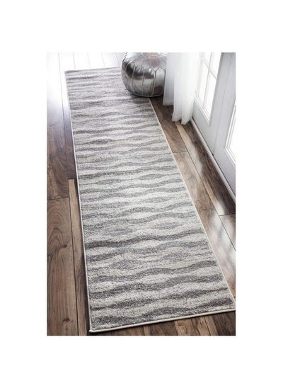 اشتري Tristan Contemporary Waves Runner Rug 2' 6" X 6' Gray في الامارات