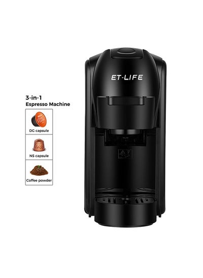 Buy 19Bar 3-in-1 Capsule Espresso Coffee Maker for Nespresso/Dolce Gusto/Coffee Powder 600ml 1450W ST-511 Black in Saudi Arabia