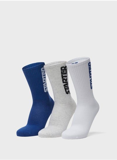 Buy 3 Pack Logo Crew Socks in Saudi Arabia