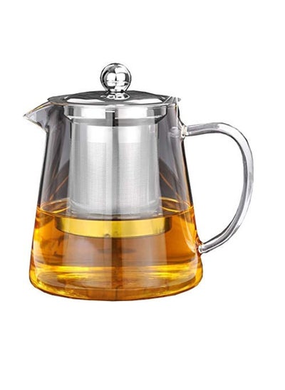 Buy Mini Size Glass Teapot Tea Kettle- Borosilicate Stovetop Safe Small Tea Maker with Removable Infuser for Blooming and Loose Leaf 550ML in UAE