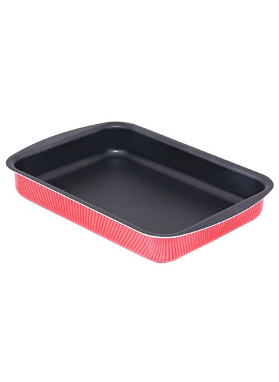 اشتري Aluminium Non-Stick Rectangular Baking Tray - 30 x 22 cm, Red Black في الامارات