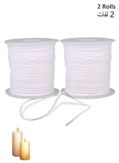 Buy Candle Wick, 24 Ply Braided Cotton Wick Core Making Kit Line Universal Spool Natural Material Handmade Supplies for DIY, 2 Rolls, total 400 feet in UAE