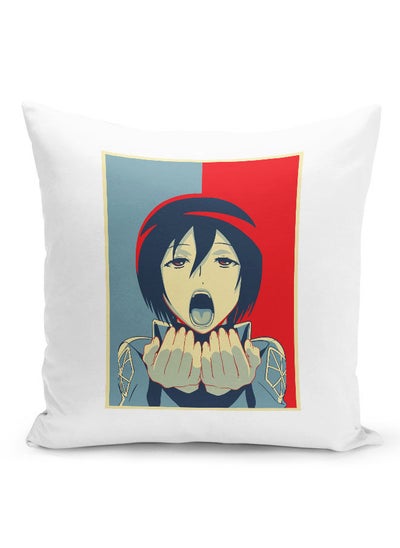 Buy Attack on Titan Throw Pillow Attack on Titan Couch Cushion Mikasa Ackerman Accent Pillow Hope Poster Style Retro-Manga Comic Style in UAE