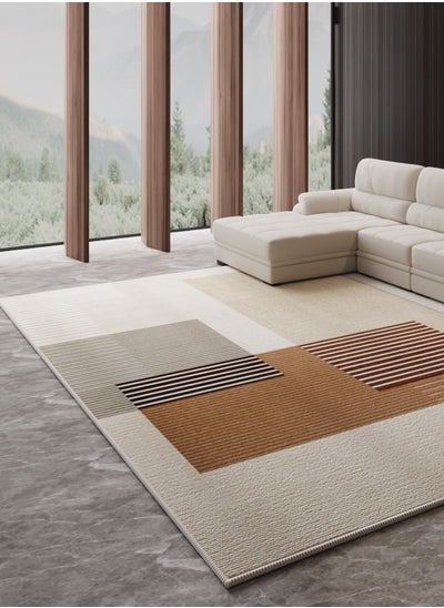 Buy Nordic Light Luxury Living Room Carpet with Plastic bottom crystal velvet 160 X 230cm in UAE