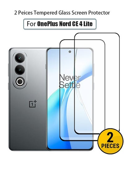 اشتري 2 PCS Screen Protector for OnePlus Nord CE 4 Lite Tempered Glass Film with Easy Installation Tool, Ultra-clear, Shatterproof Anti-Scratch Film Screen Protector في السعودية