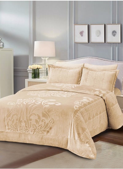 Buy Velvet Comforter Sets, 7 Pcs King Size, Fits 200 x 200 cm Double Size Bed, With Removable Filling, Soft, Warm in Saudi Arabia