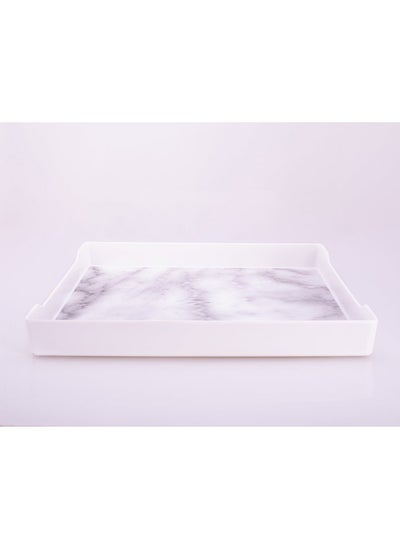 Buy Bright Designs Melamine Matt Square Tray 
Set of 1 (L 38cm W 38cm) white Marble in Egypt