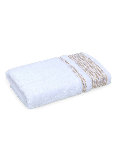 Buy Rays Lurex Hand Towel, Ivory & Gold - 500 GSM, 80x50 cm in UAE