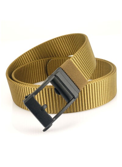 Buy Men's Automatic Buckle Belt Nylon Belts Waistband Solid Color Wide in Saudi Arabia