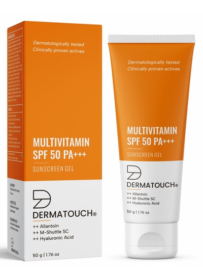 Buy DERMATOUCH Multivitamin SPF 50 PA+++ Sunscreen Gel | UVA-UVB Protection |Zero White Cast | Unisex | 50 g in UAE