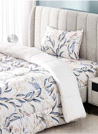 اشتري Wren Single-Sized Comforter Set, Purple & White - 150x200 cm في الامارات