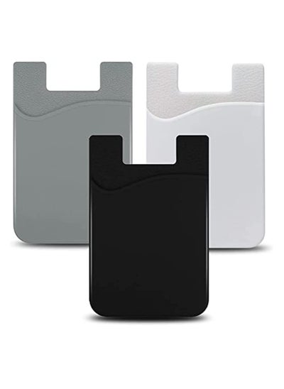 اشتري 3pcs Cellphone Card Holder Back Wallet, Silicone Adhesive Stick-on Credit Card ID Card Keeper في السعودية