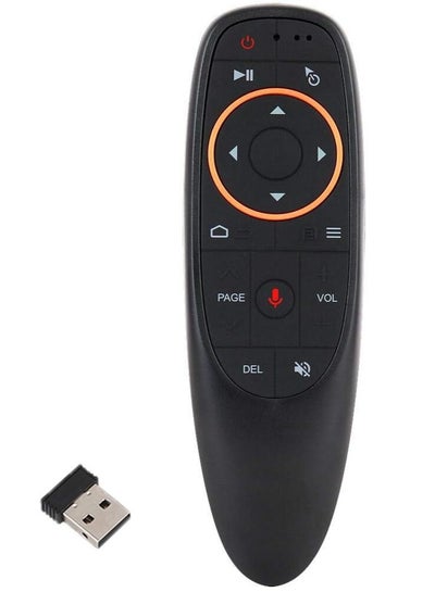اشتري Voice Remote Air Mouse Remote, 2.4G RF Wireless Remote Control with 6 Axis Gyroscope and Infrared Learning, Air Fly Mouse with Voice Input for Android TV Box/PC/Smart TV/HTPC/Projector في الامارات
