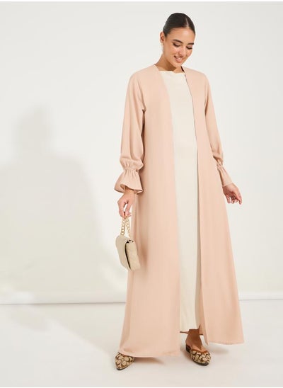 Buy Solid Frill Sleeves Abaya in Saudi Arabia