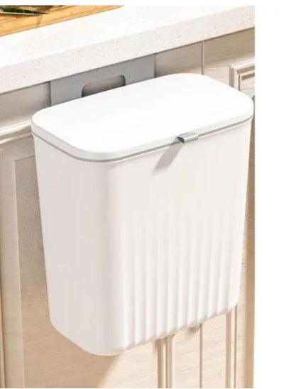 Buy 9L Kitchen Compost Bin with Lid, Hanging Trash Can for Kitchen Cabinet Door, Under Sink Dust bin, Garbage Bin for Bathroom, Wall Mounted Trash Bin, Kitchen Counter Waste Bin. in UAE