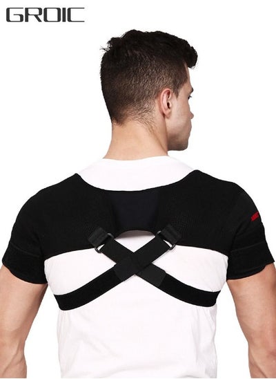 اشتري Double Shoulder Support Strap Wrap, Shoulder Brace Two-Way Adjustable Pressurized for Shoulder Stability and Recovery, Fits Left and Right Shoulder Outdoor Hiking Lifting Sports في الامارات