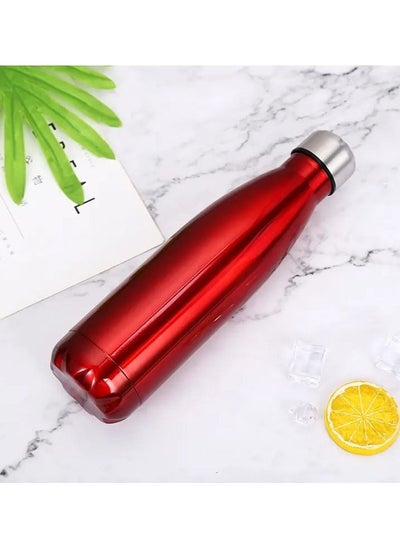 Buy 500ml Stainless Steel Water Bottle Double Walled Sports Water Bottle Vacuum Insulated Cola Shape Travel Thermal Flask BPA Free in UAE