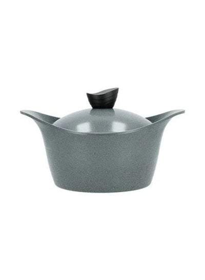 Buy Lahoya Granite Pot With Lid 20 cm Grey Color in Saudi Arabia