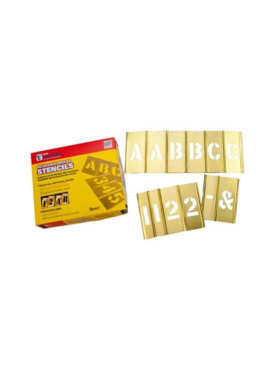 Buy Brass Interlocking Stencils L&N, 77 Piece Set 3/4 inch in UAE