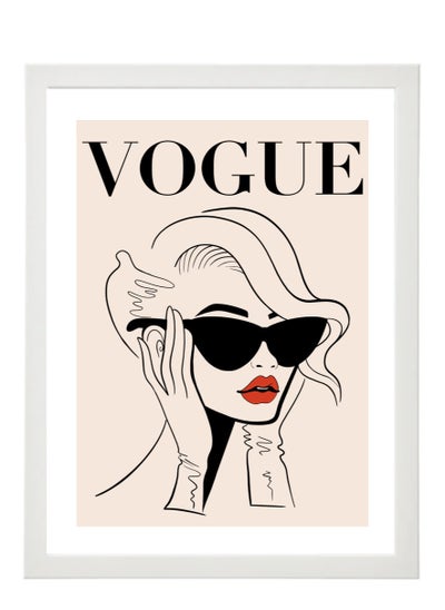 Buy Vogue Fashion Girl Design Abstract Wall Art Poster with Frame 30x40cm in UAE