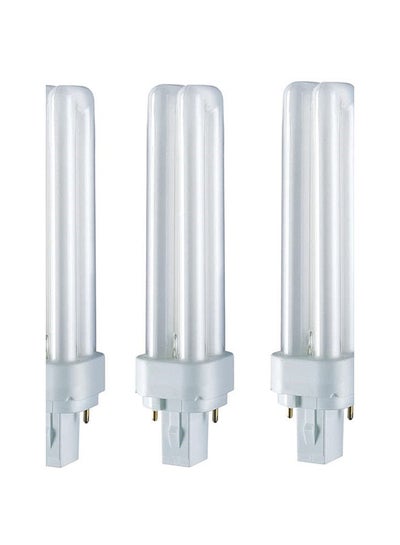 اشتري 3-Piece Dulux D 26W Fluorescent Lamp 2 Pin CFL Bulb Warm White في الامارات