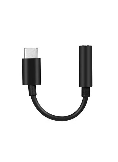 Buy Type-C to 3.5mm Earphone Adapter Black in UAE