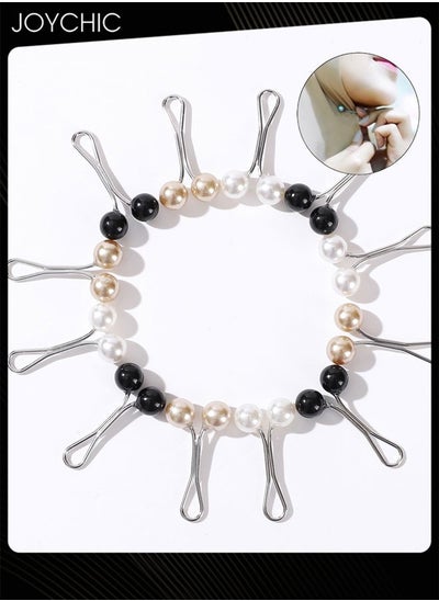 اشتري 12 Piece Women's U-shaped Needle Pearl Clip Scarf Headscarf Buckle Hijab Pins في السعودية