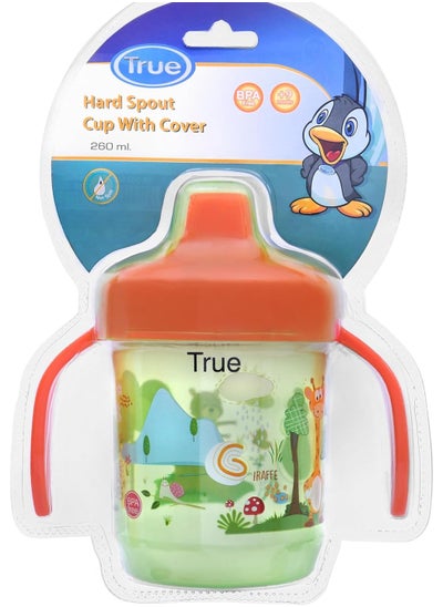 Buy True Non spill Hard spout cup age 9+ 260ml with handles & cover in Egypt